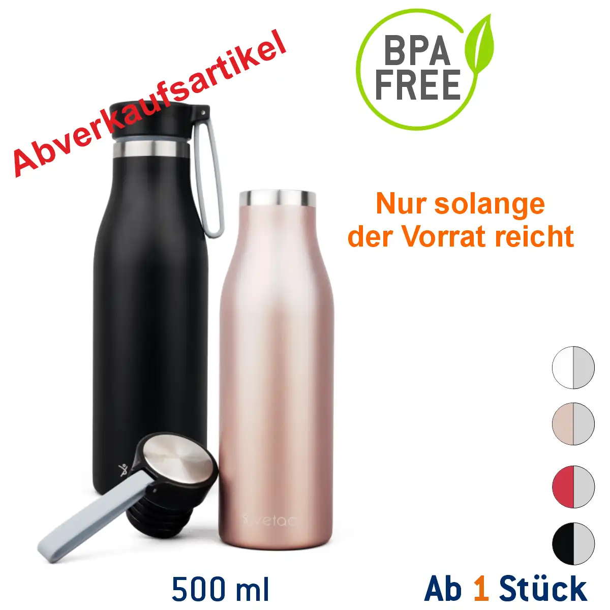 Thermo Edelstahl-Trinkflasche Njord Farbe: Rot Gravur: ohne Gravur